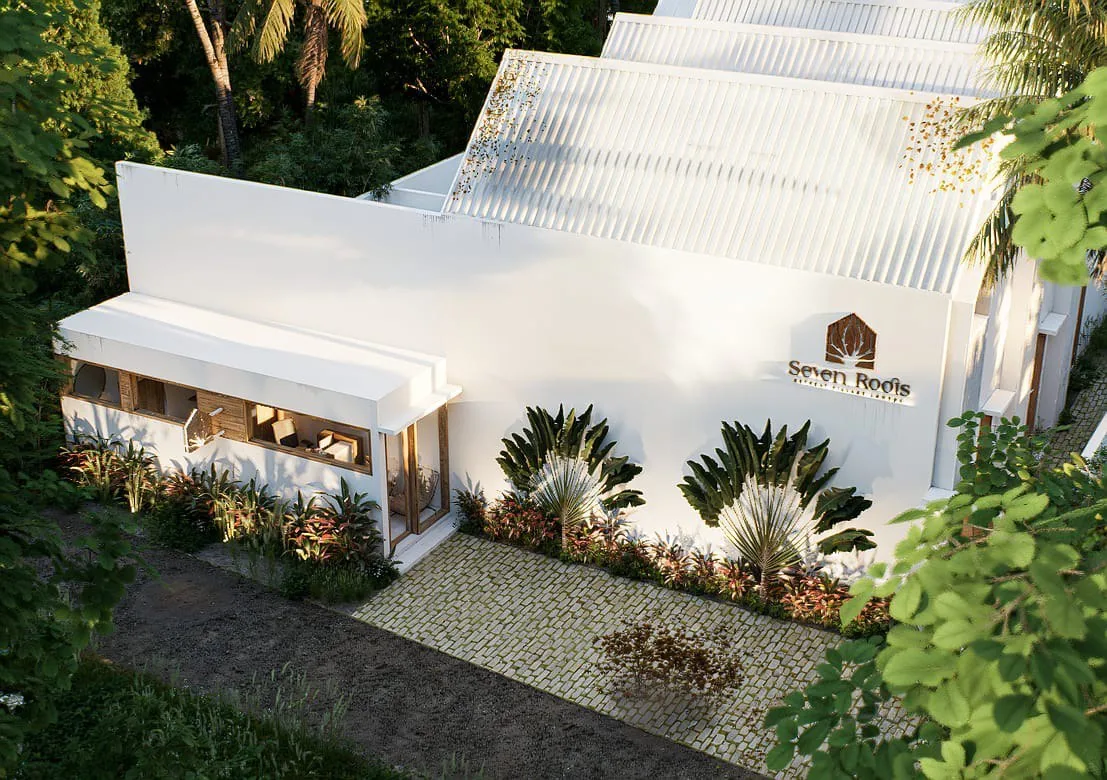 Aerial view of Seven Roots Village